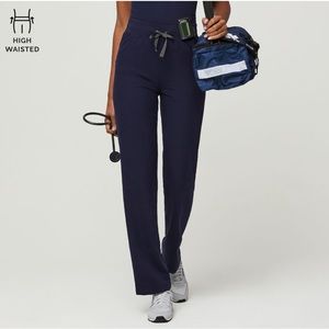 Figs High Waisted Livingston Basic Scrub Pants- Navy Blue, Small Petite
